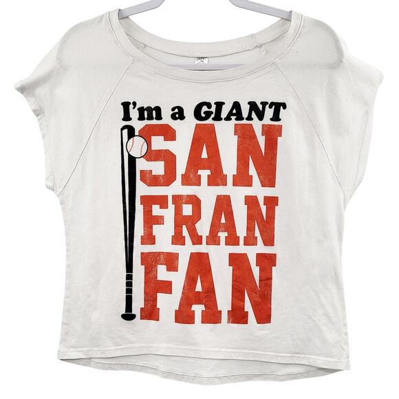 Vtg Body Rags I AM A GIANT SAN FRAN FAN Baseball Graphic Tee Made in USA Size L - Picture 1 of 7